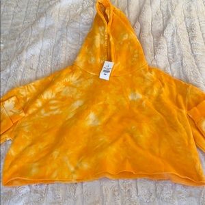 Yellow tie-dye crop sweater